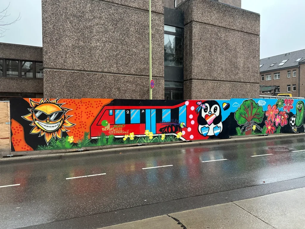 Graffiti auf einer Mauer in Stolberg