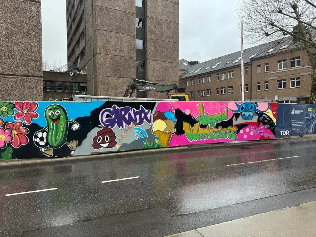 Graffiti auf einer Mauer in Stolberg