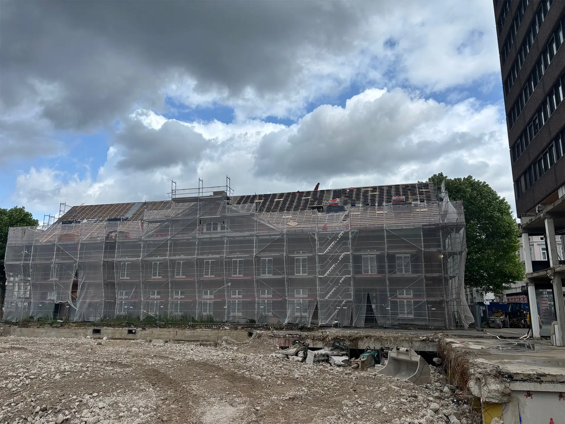 Historisches Rathaus mit Abdeckung
