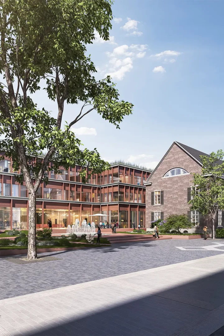 Vorderansicht des neuen Rathauses in Stolberg