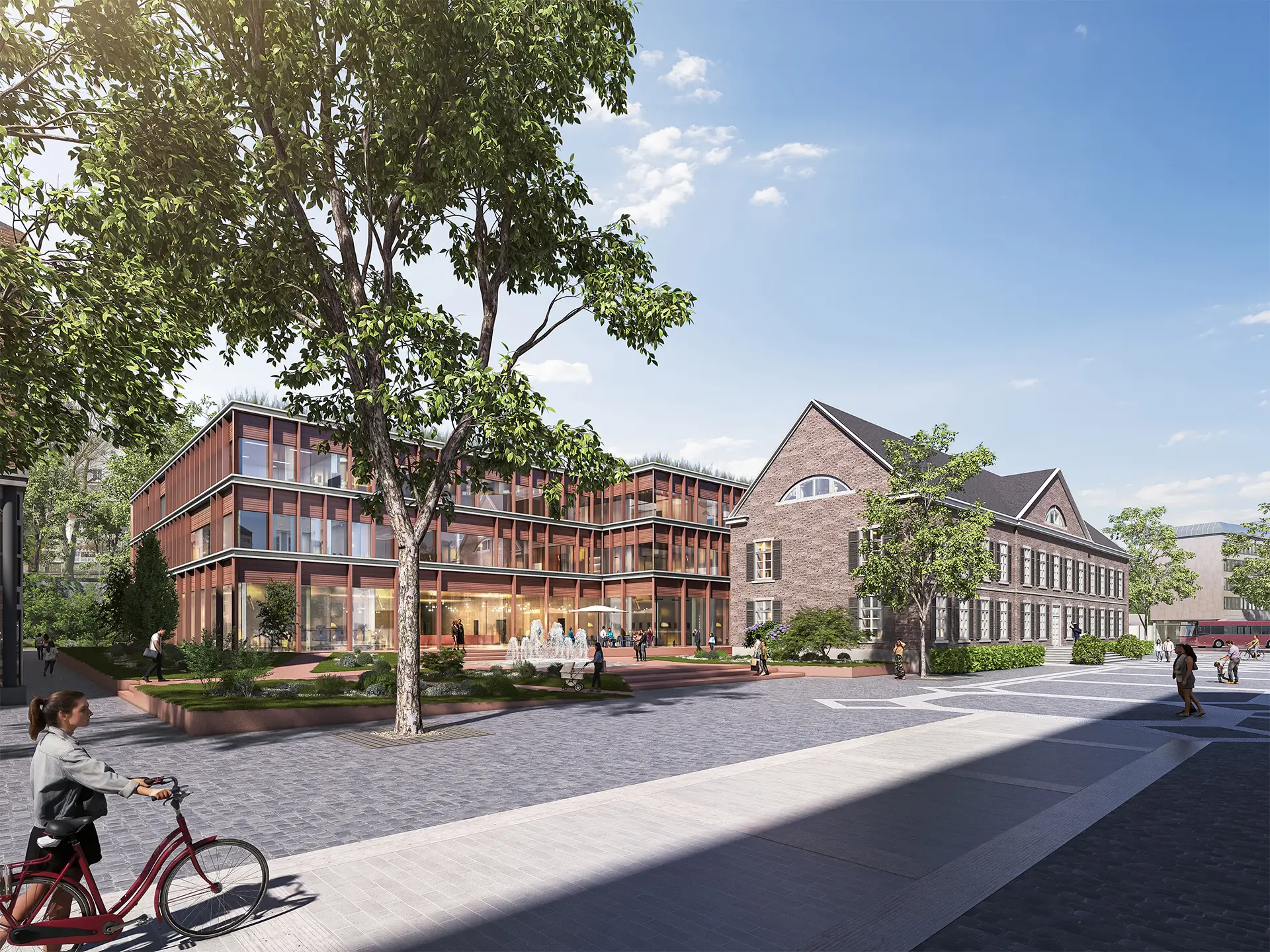 Vorderansicht des neuen Rathauses in Stolberg