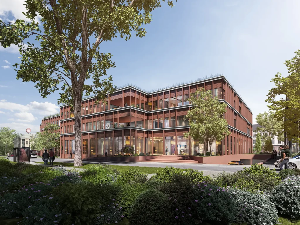 Rückansicht des neuen Rathauses in Stolberg