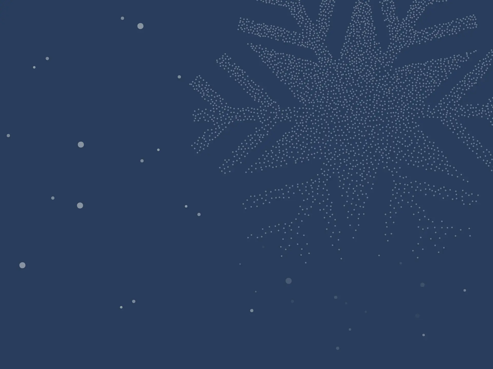 Weihnachtliche Illustration einer Schneeflocke auf blauem Grund