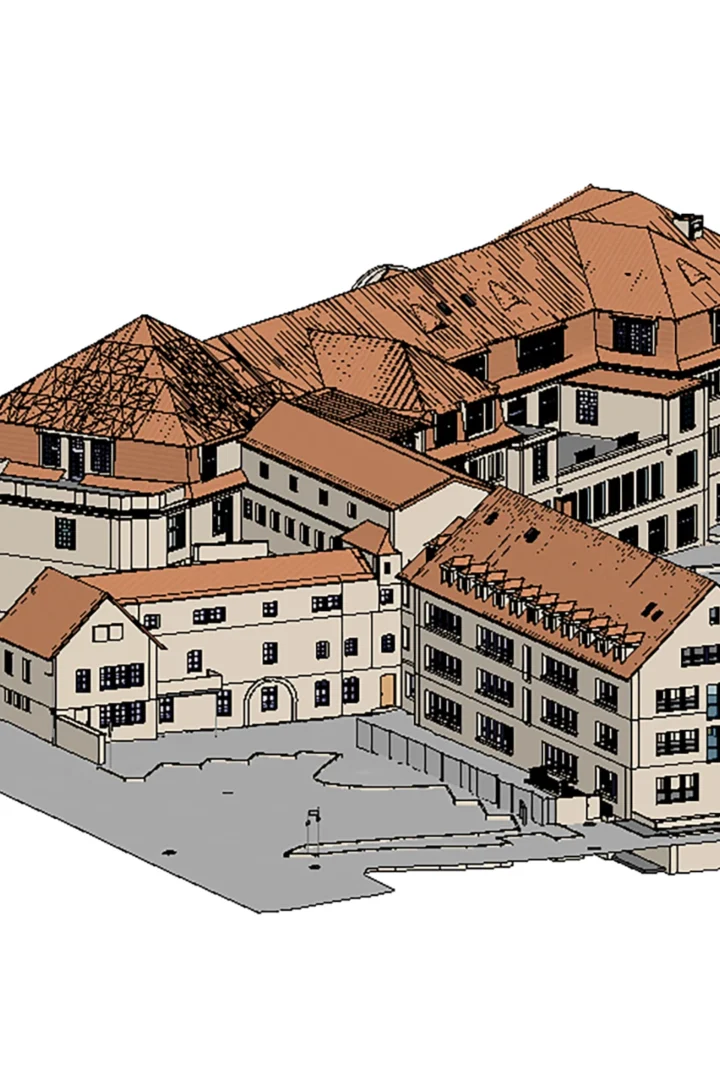 Dreidimensionale Modell des Kulturzentrum Frankentalstraße