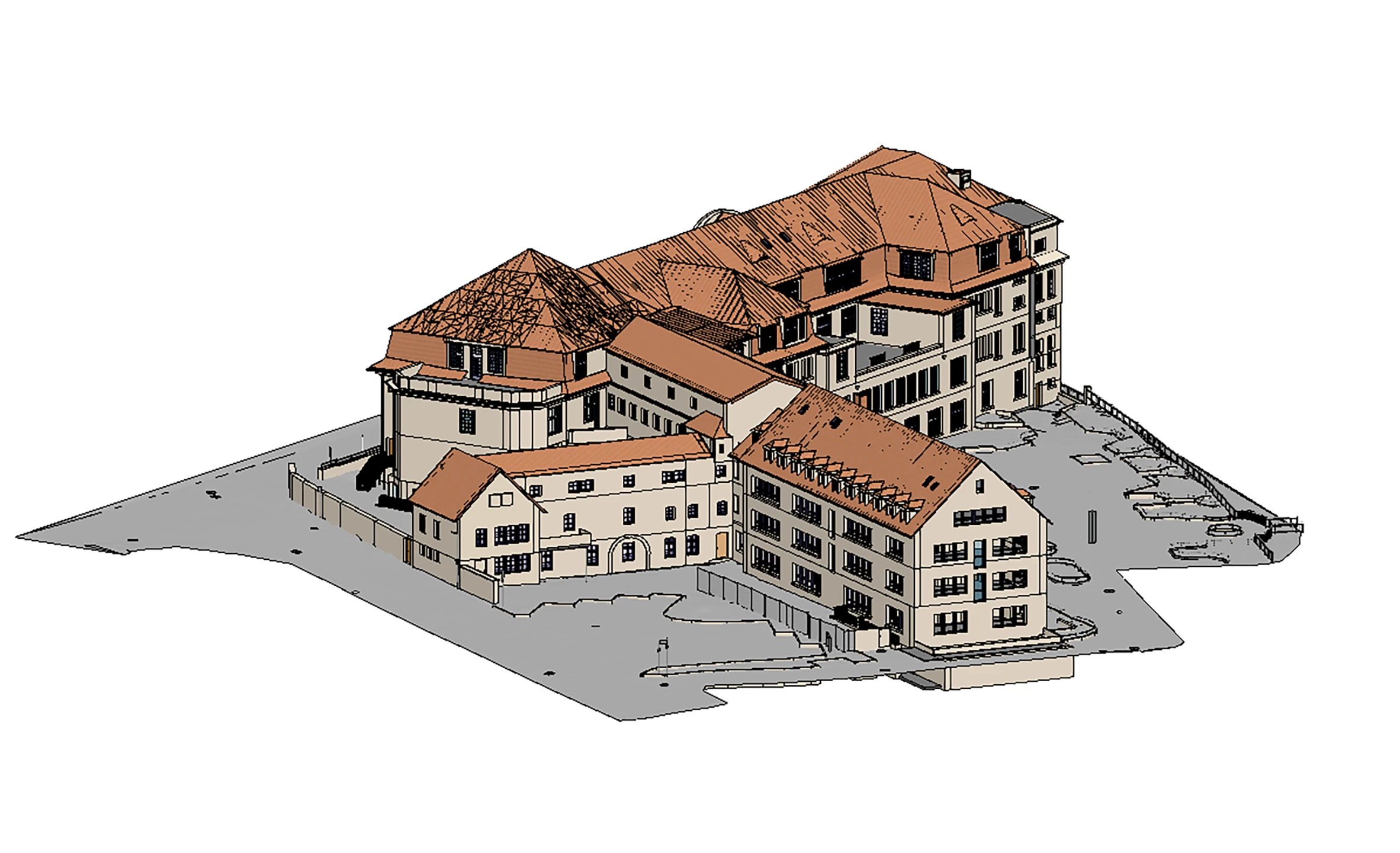 Dreidimensionale Modell des Kulturzentrum Frankentalstraße