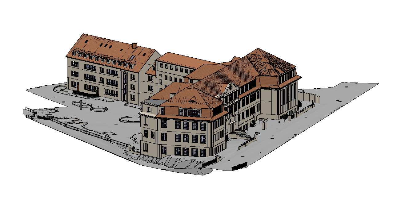 Dreidimensionale Modell des Kulturzentrum Frankentalstraße